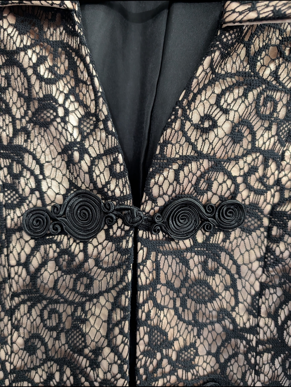 Joseph Ribkoff Black Lace Overlay with Gold Underlayer - Picture 4 of 4